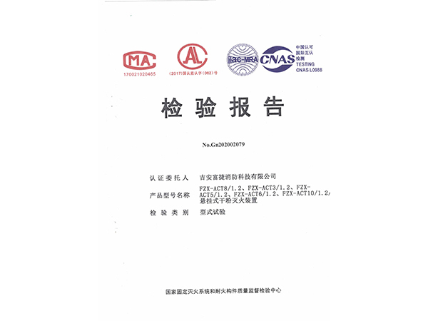 懸掛干粉檢驗報告
